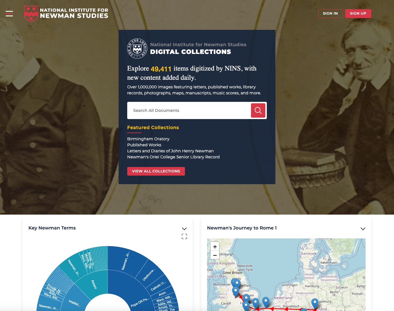 NINS Digital Collections Screenshot